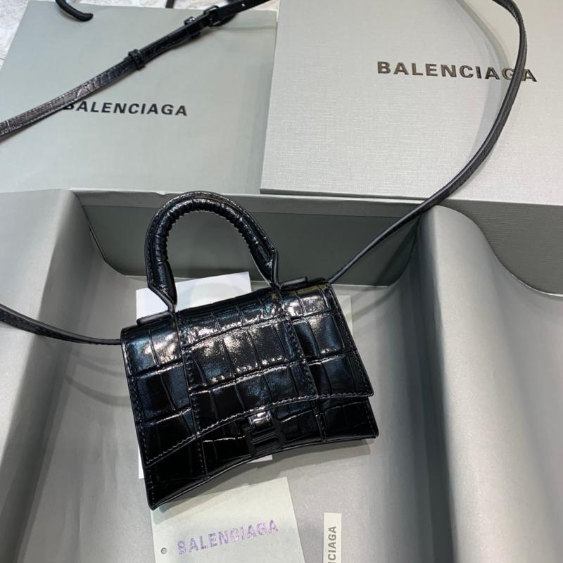 Balenciaga Bags 637372 crocodile patterned black buckle